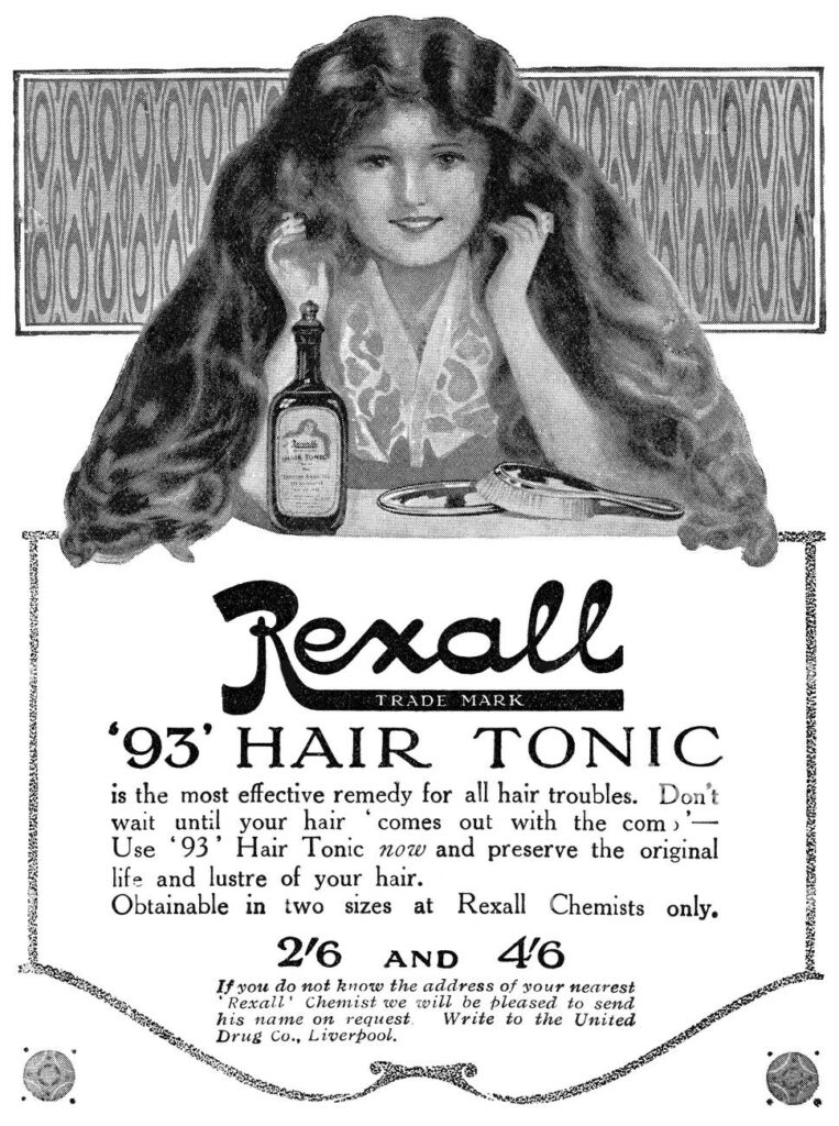 1920s hair tonic health advertisement woman with long hair