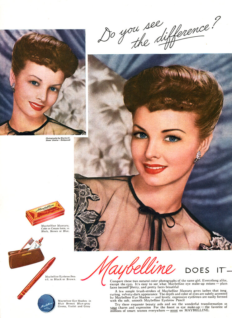 1950s vintage Maybelline Makeup Advertisement