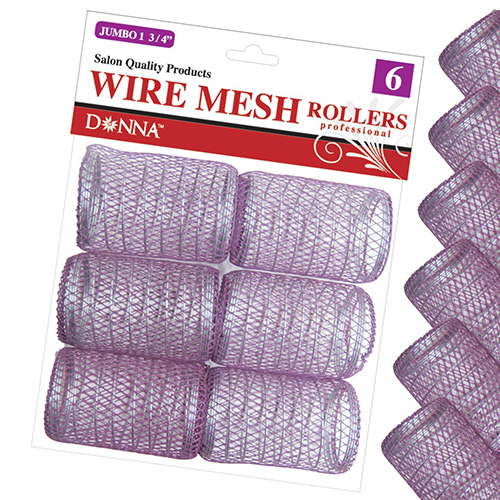 Wire mesh rollers, shown in a variety of sizes