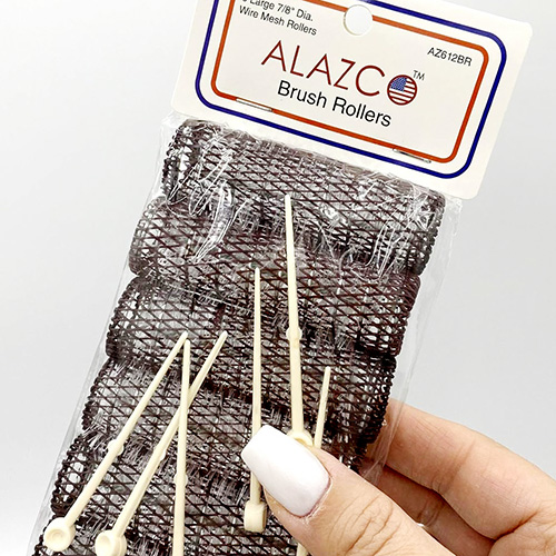 Wire mesh rollers with internal brush insert, shown in a variety of sizes