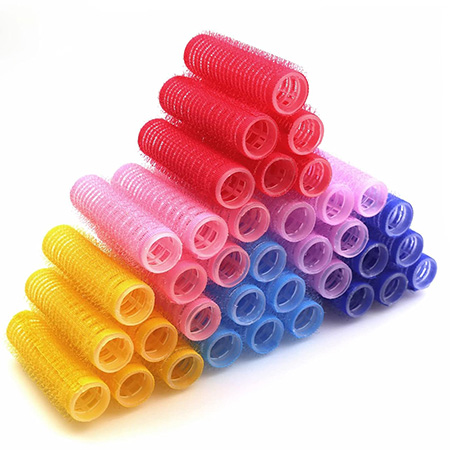 Self-grip Velcro®-style rollers with perforated surfaces for volume and quick drying