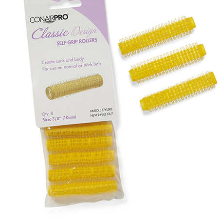 Self-grip Velcro®-style rollers with perforated surfaces for volume and quick drying