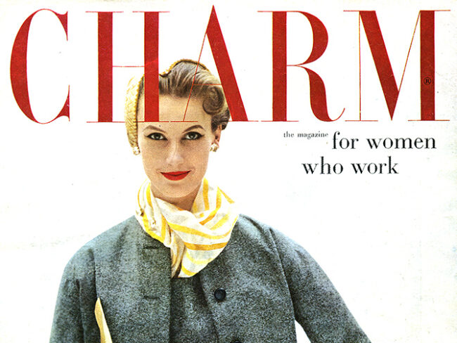 Charm 1954 Vintage Fashion Magazine Cover Hat Hairstyle Final 650x488 