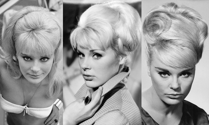 Elke Sommer 1960s actress with blond hair and bouffant hairstyle