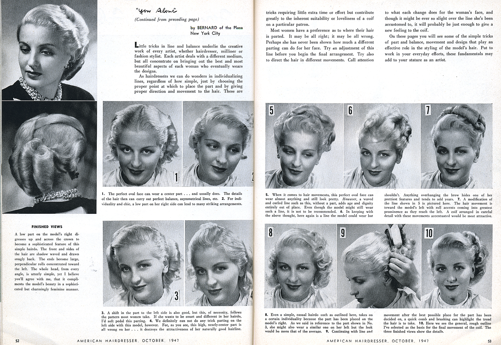 1940s magazine article about hairstyles