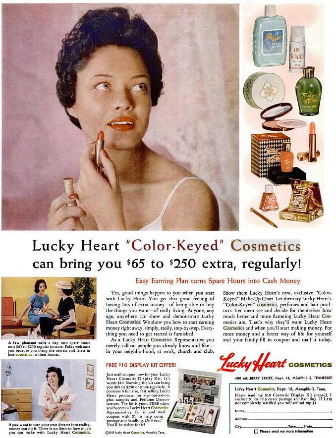 Lucky Heart Cosmetics Advertisement African American Vintage Makeup 1950s 1960s