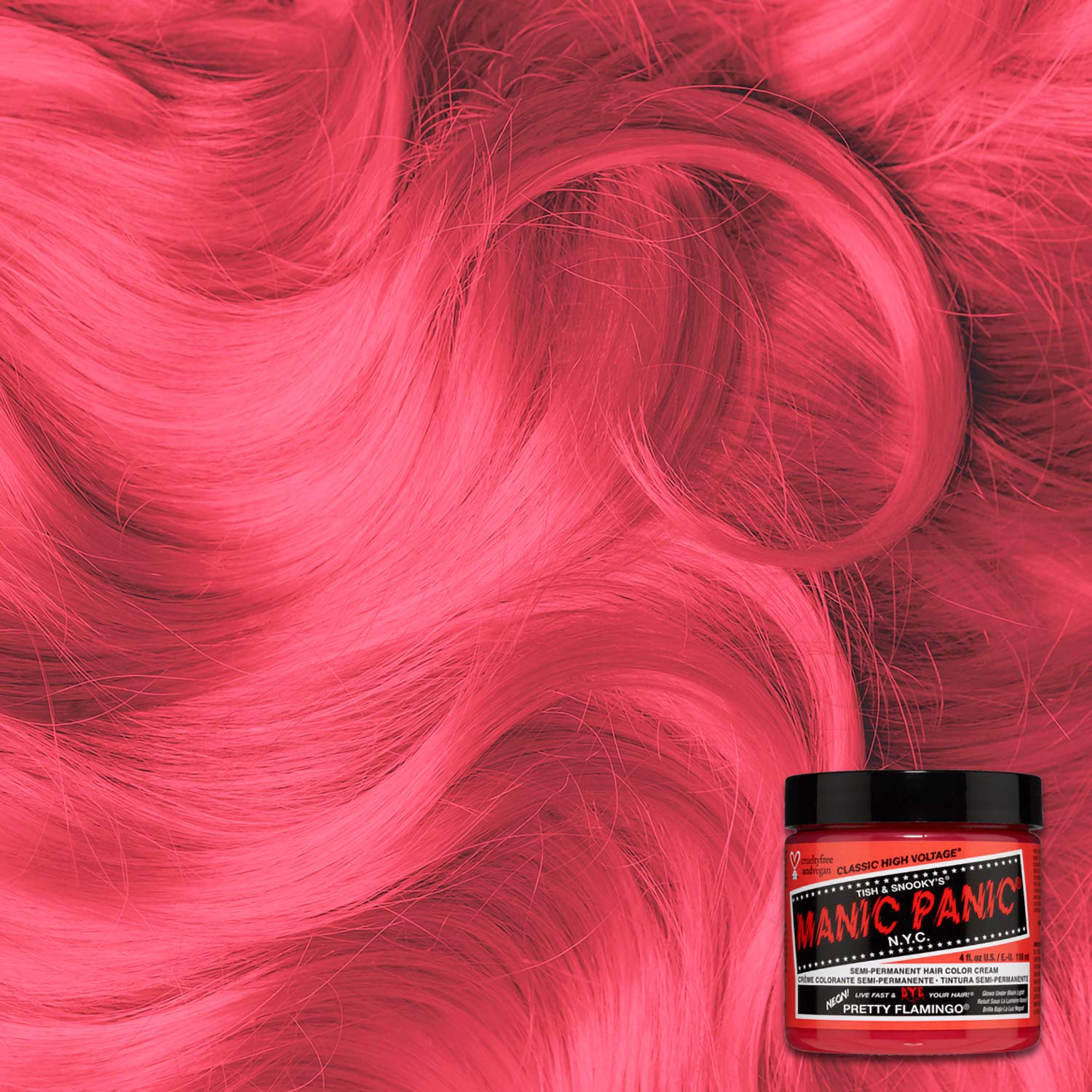 manic panic hair color swatch pretty flamingo
