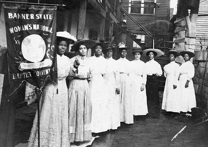 Black Suffragist Nannie Burroughs and women protestors