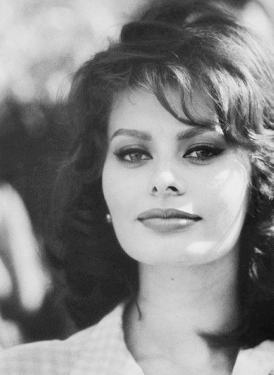 Sophia Loren outside  in the early 1960s