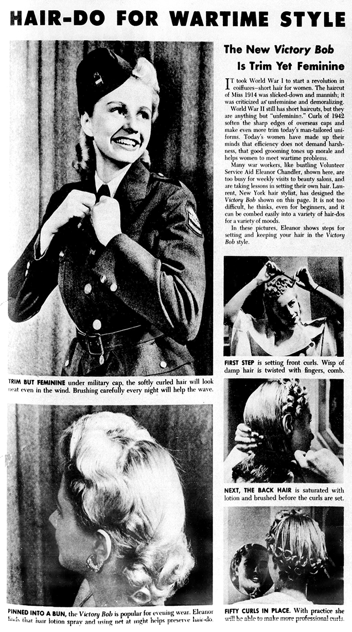 Victory Bob wwii hairstyle 1940s pin curl Feb 1942 Tenessee newspaper
