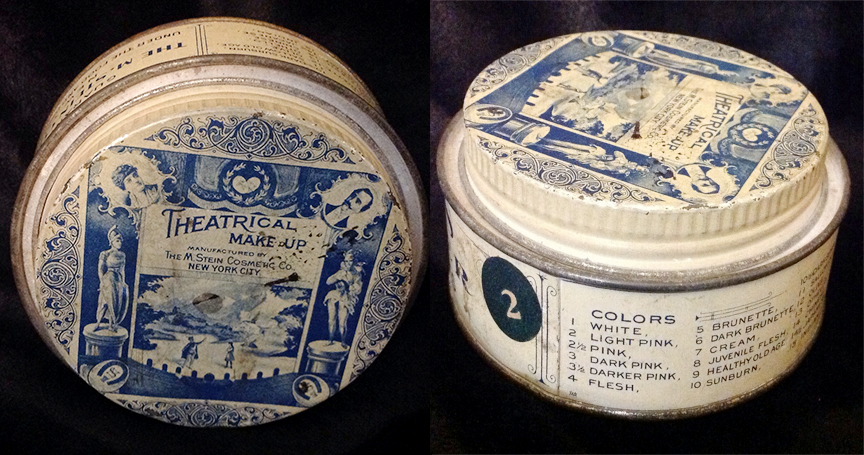 early 20th century theatrical makeup container