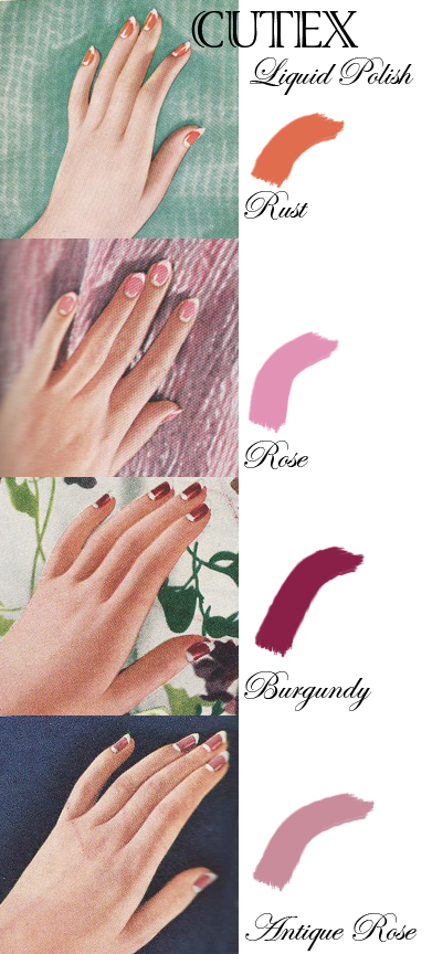 Vintage-nail-polish-colors- 1930s-cutex advertisement