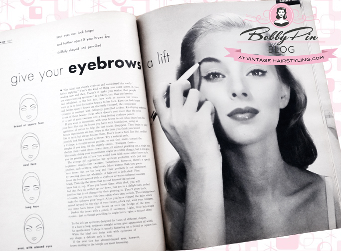 A Lesson in 1950s Eyebrows from 1,000 Hints Beauty Magazine - Vintage ...