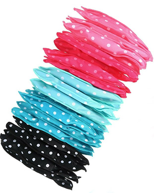 Wire closure pillow rollers made of sponge and fabric, with bendable ends for securing curls