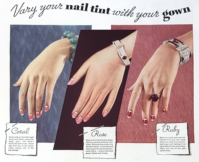 cutex nail tint enamel polish 1930s advertisement