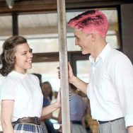 pink haired boy and girl