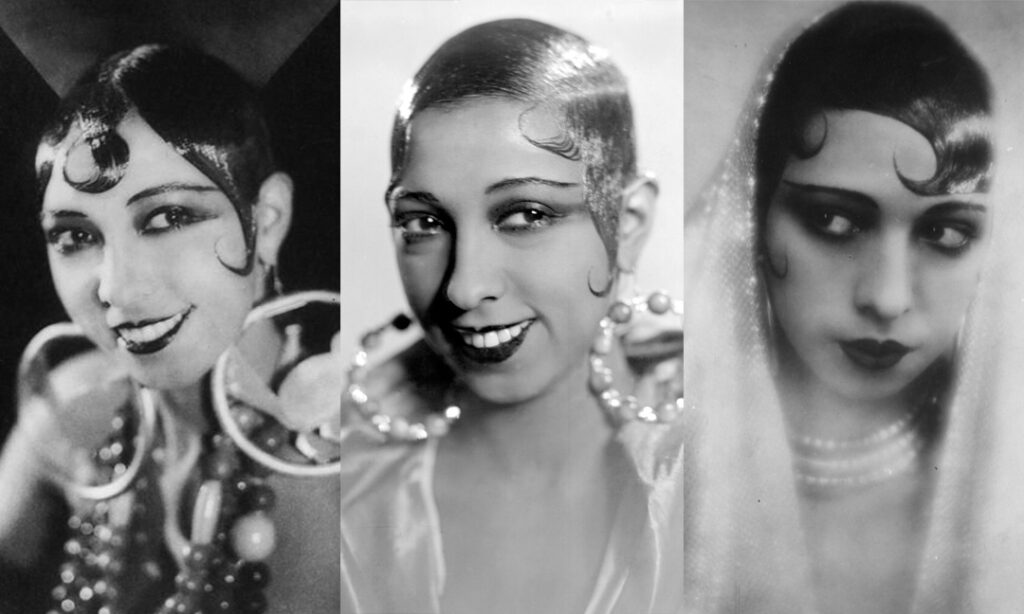 Josephine Baker 1920s Brilliantine vintage slicked down bangs