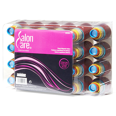 Magnetic rollers in various sizes, smooth plastic with hollow centers for structured wet sets