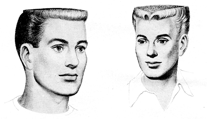 Men's Classic Vintage 1950's Ducktail Scissor Haircut