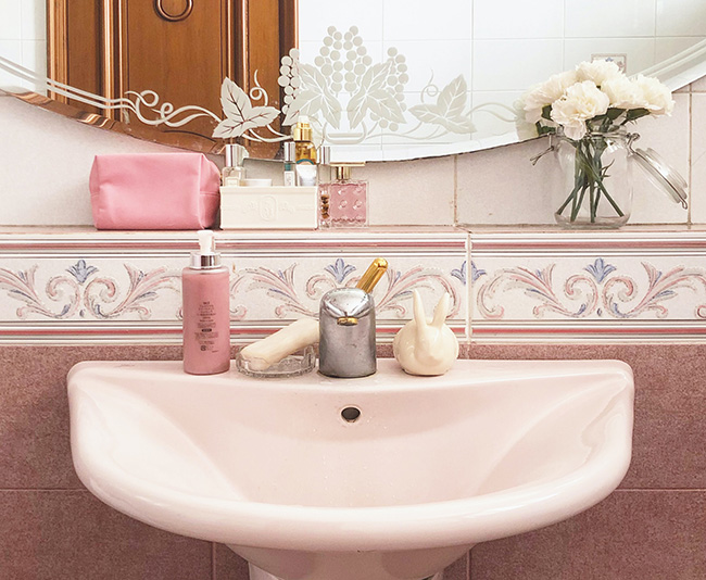 pink bathroom sink