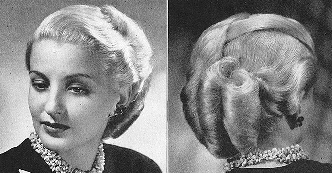 blonde woman with vintage 1940s hairstyle