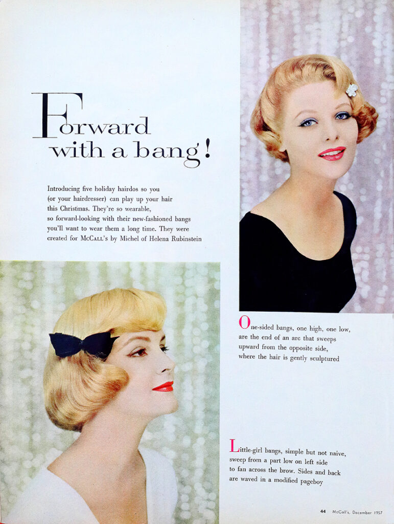 vintage hairstyle 1950s bangs magazine article 01